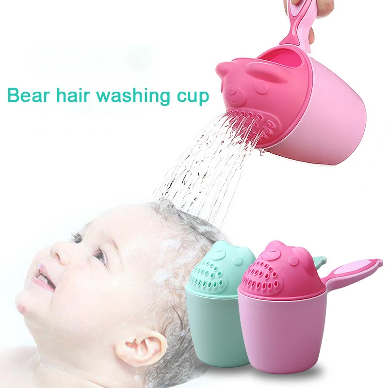 Ibbaby  מוצרים לתינוקות Cartoon Baby Bath Caps Toddle Shampoo Cup Children Bathing Bailer Baby Shower Spoons Child Washing Hair Cup Kids Bath Tool